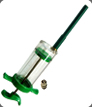 dosificador oral inyectable plexiglasss color verde con canula oral flexible
